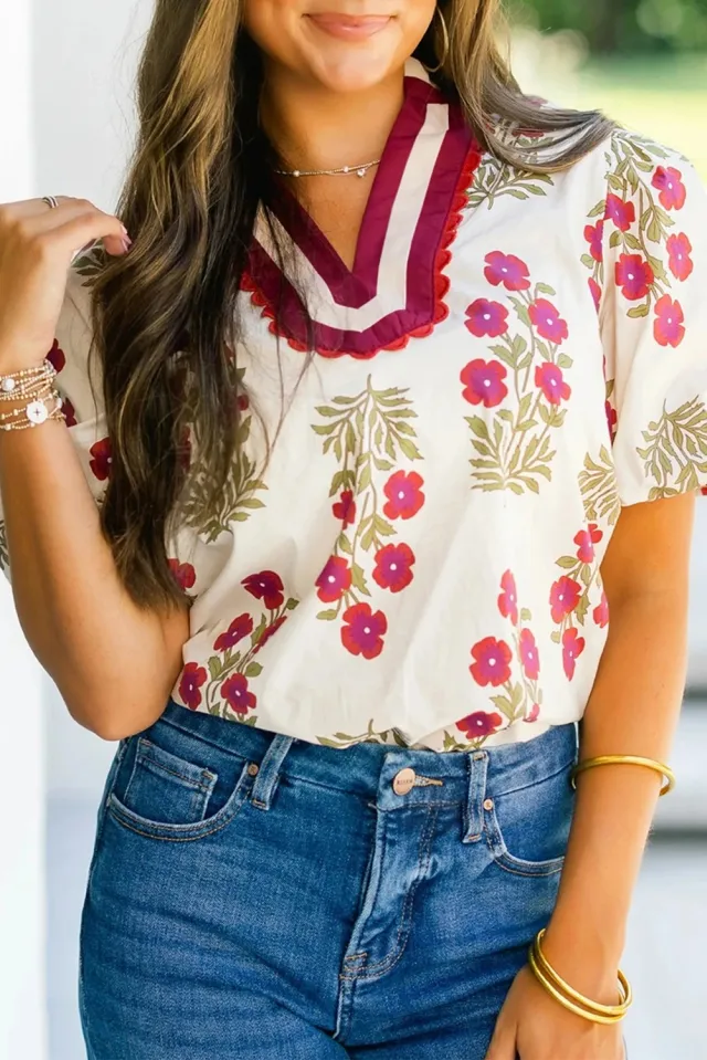 Women's Casual Simple Versatile V Neck Chiffon Blouse White - Shop at LoveMi