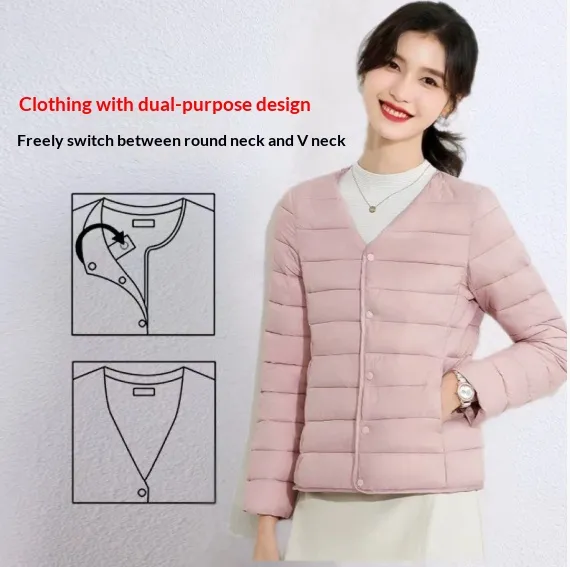 Women's Lightweight Warm Collarless, Short Quilted Vest Pink - Shop at LoveMi