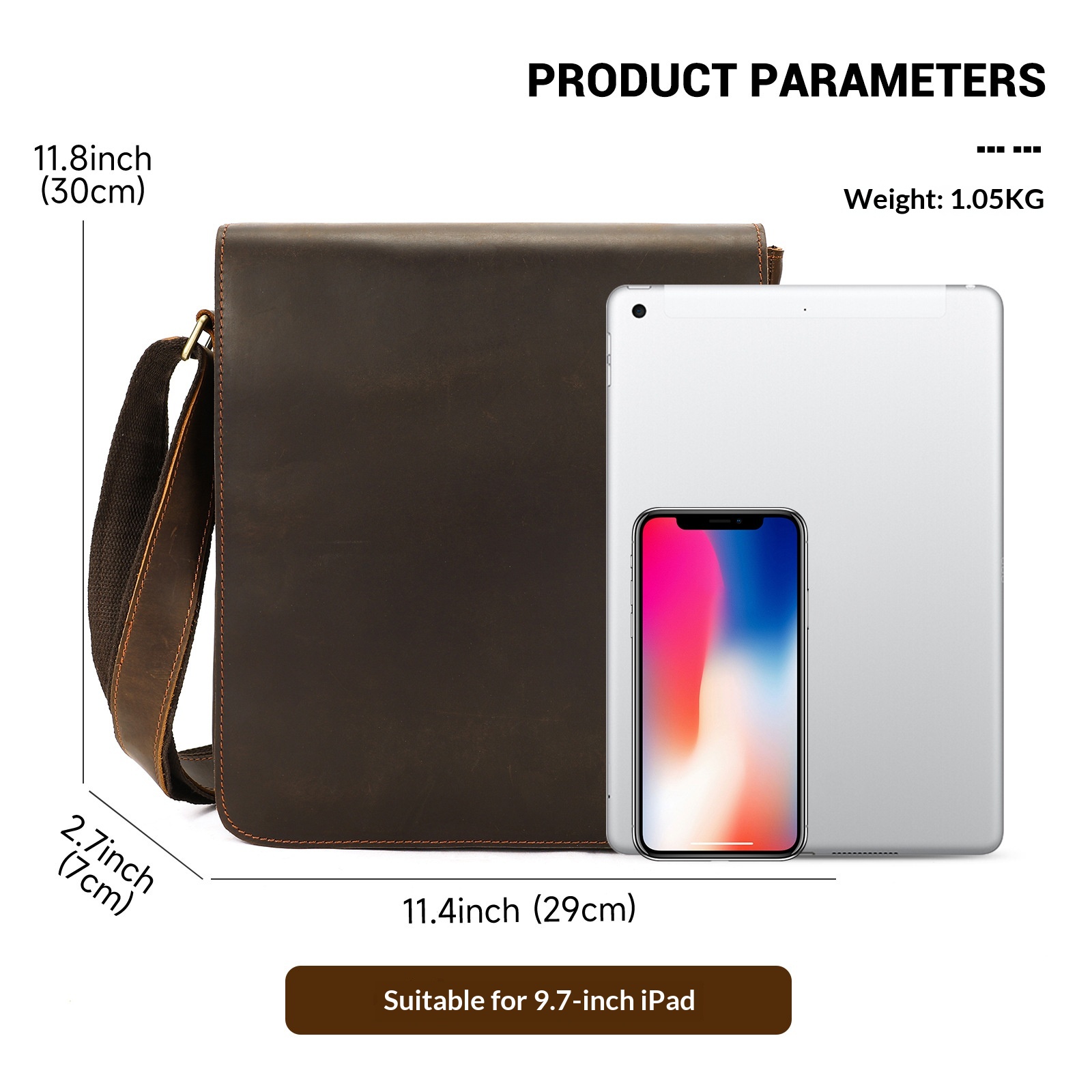 Men's Premium Leather Crossbody Bag, Sophisticated And Casual Single-shoulder Design