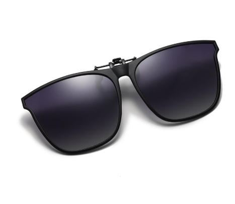 Round Big Face Polarized Clip Grey Sunglasses - Image 20