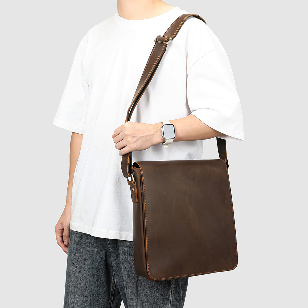 Men's Premium Leather Crossbody Bag, Sophisticated And Casual Single-shoulder Design