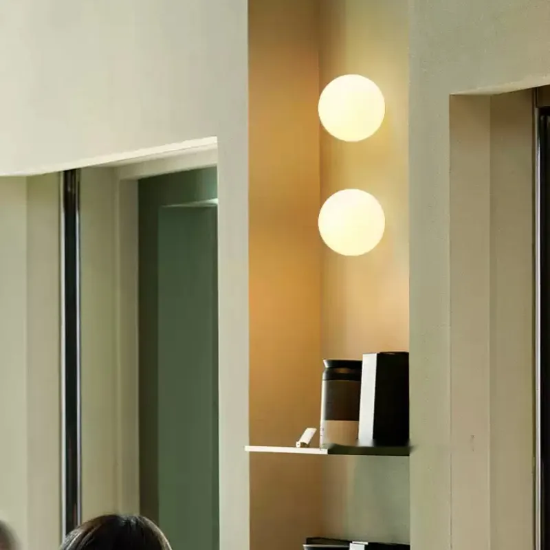 Spherical Glass Minimalist Living Room Background Wall