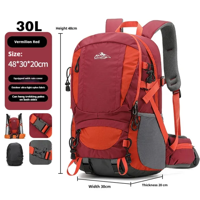 Men's Large Capacity Lightweight Hiking Backpack Red - Shop at LoveMi