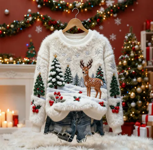 Women's Thick Fleece Hoodie With Multiple Patterns And A Personalized Style Deer - Shop at LoveMi