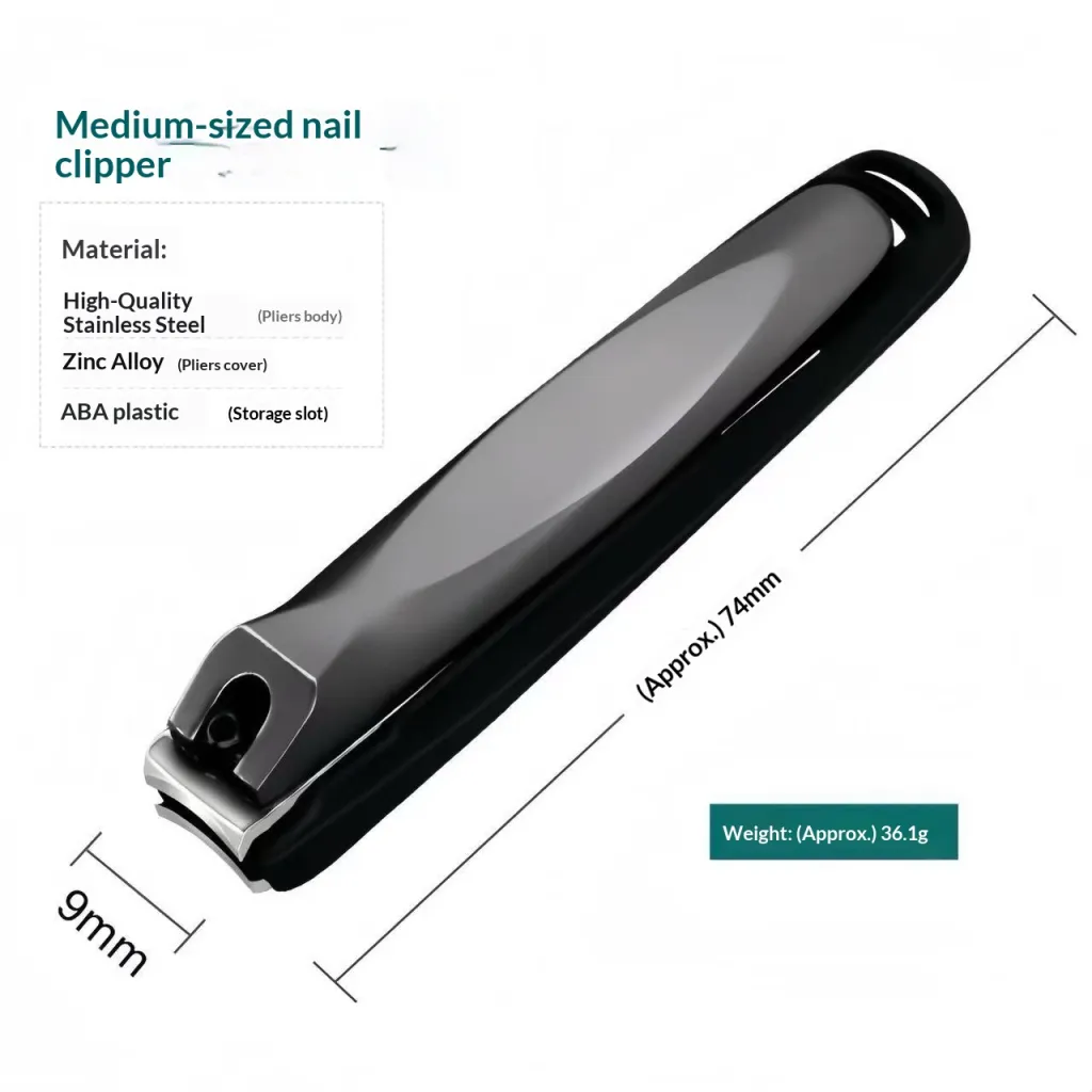 Home Portable Single Nail Clipper Set - Flat Mouth Medium Size