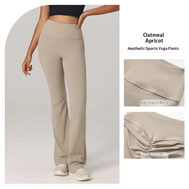 Butt lifting Fitness Flared Yoga Running And Pilates Pants Apricot - Shop at LoveMi
