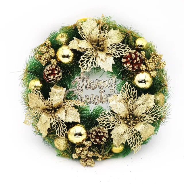 Christmas Wreath Door Hanging Decorations Festive Ornaments Gold - Shop at LoveMi