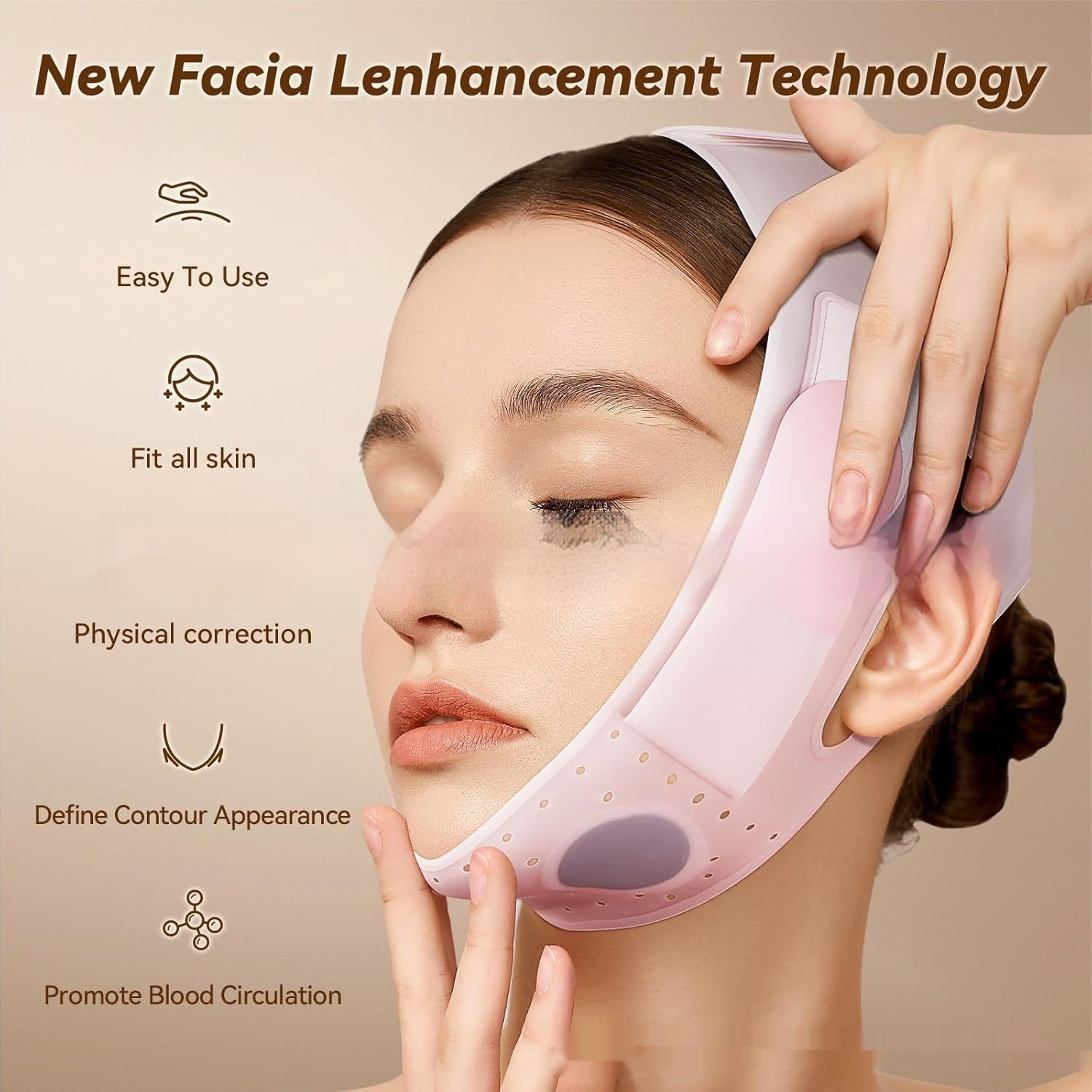 Nylon-spandex Fabric V-face Facial Mask