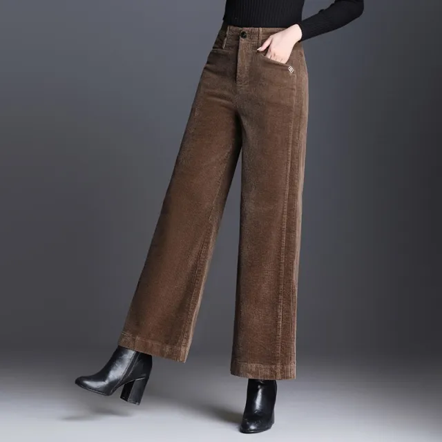 Women's Loose fitting New Velvet lined Casual Pants Brown - Shop at LoveMi