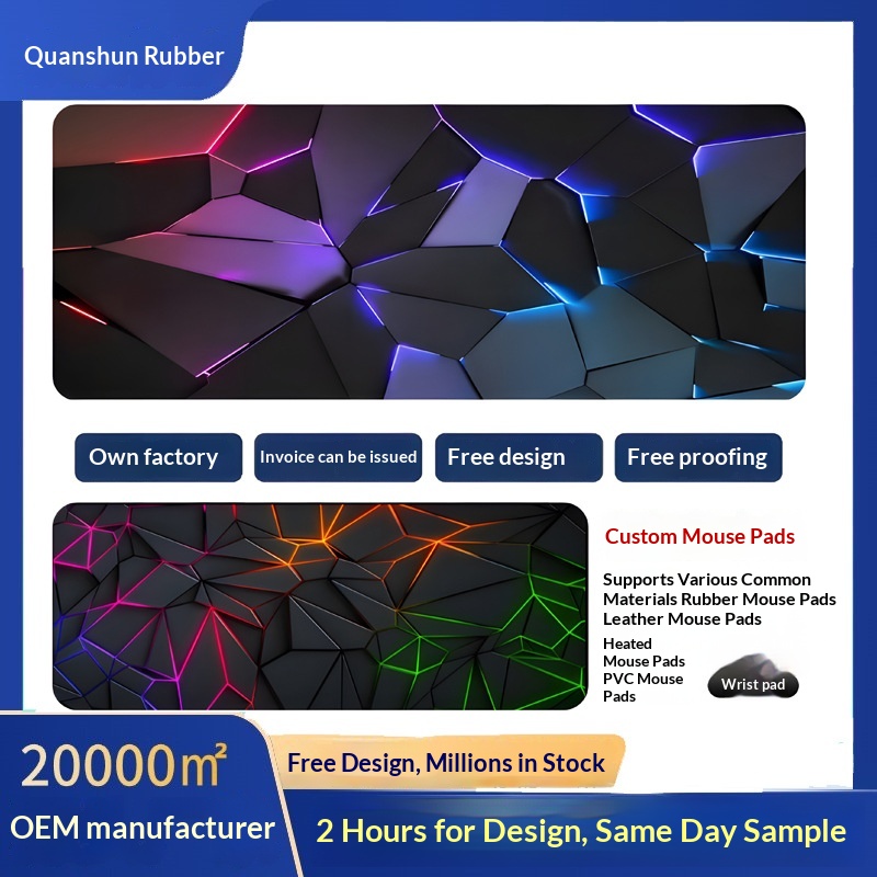 Custom Gaming Laptop And Desktop Anti-slip Geometric-pattern Gaming Mouse Pad 4