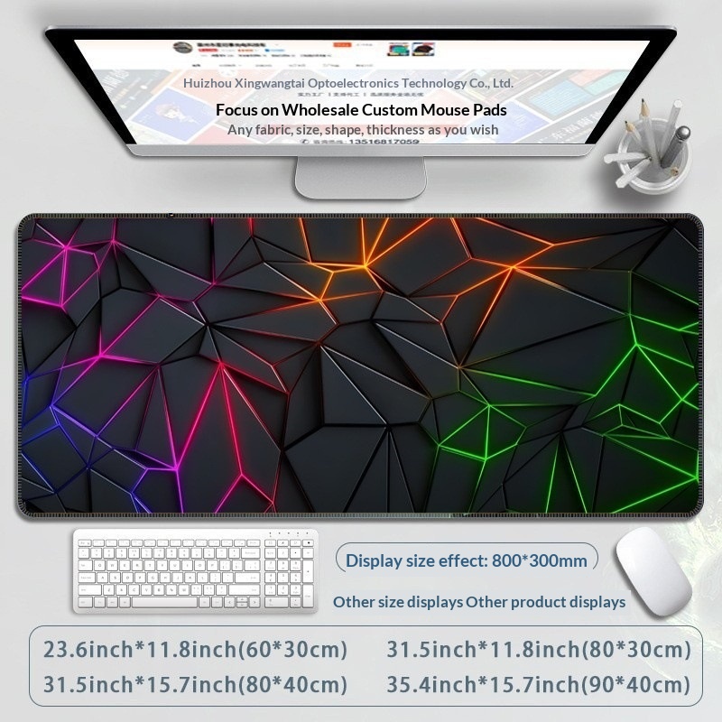 Custom Gaming Laptop And Desktop Anti-slip Geometric-pattern Gaming Mouse Pad 7