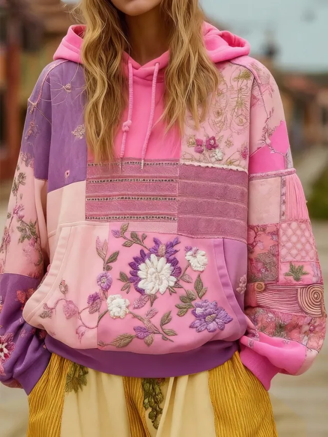 Women's Casual Hooded Long Sleeve Pullover With Regular Fit And Digital Print Figure 5 - Shop at LoveMi