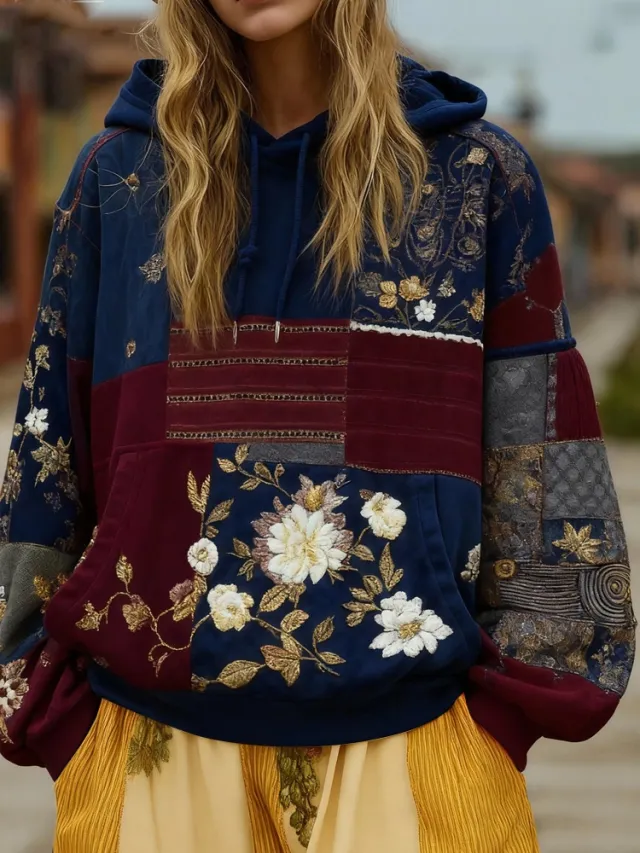Women's Casual Hooded Long Sleeve Pullover With Regular Fit And Digital Print Figure 6 - Shop at LoveMi
