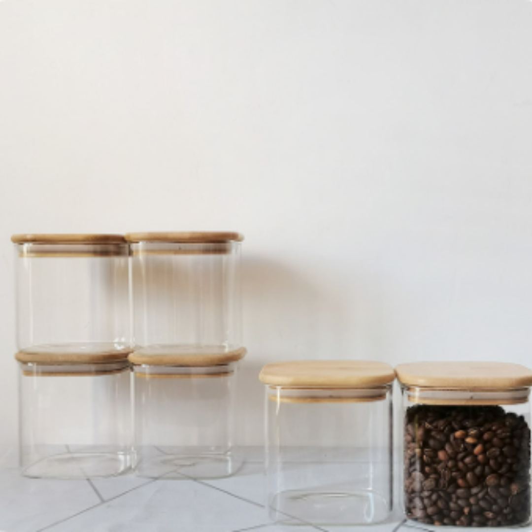 Square Glass Storage Jar With Lid And Square Mouth Condiment Container - Image 4