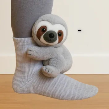 3D Cute Plush Animal Socks Sloth Dark Gray - Shop at LoveMi