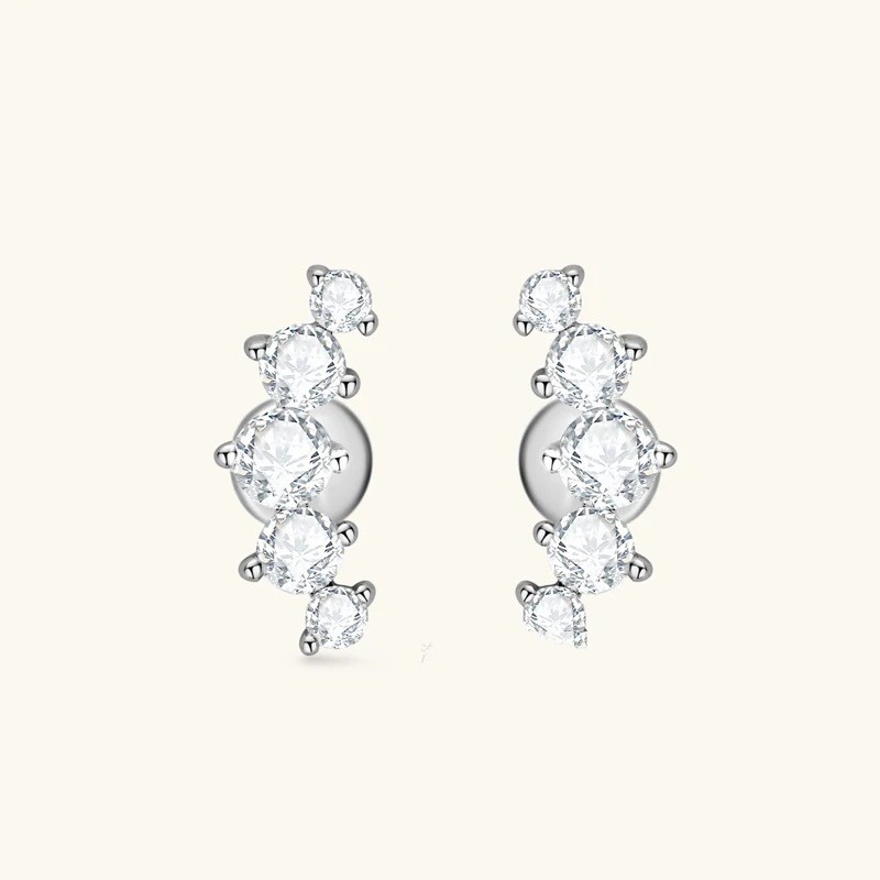 Cross-border Independent Store Personalized High-end Moissanite Stud Earrings