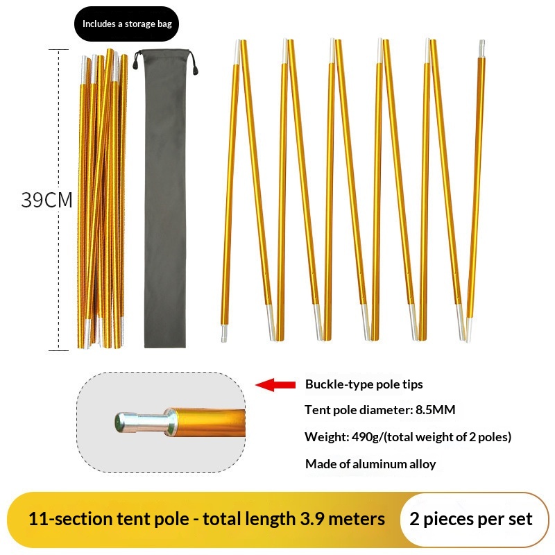 Fiberglass Poles For Single And Double-person Tents 3-4 Pole Support Design Extra-thickFoldable Outdoor Tent Poles - Image 5