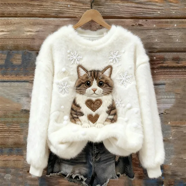 3D Digital Printed Flannel Christmas Women's Crew Neck Sweater Mfh243873Lyj35 - Shop at LoveMi