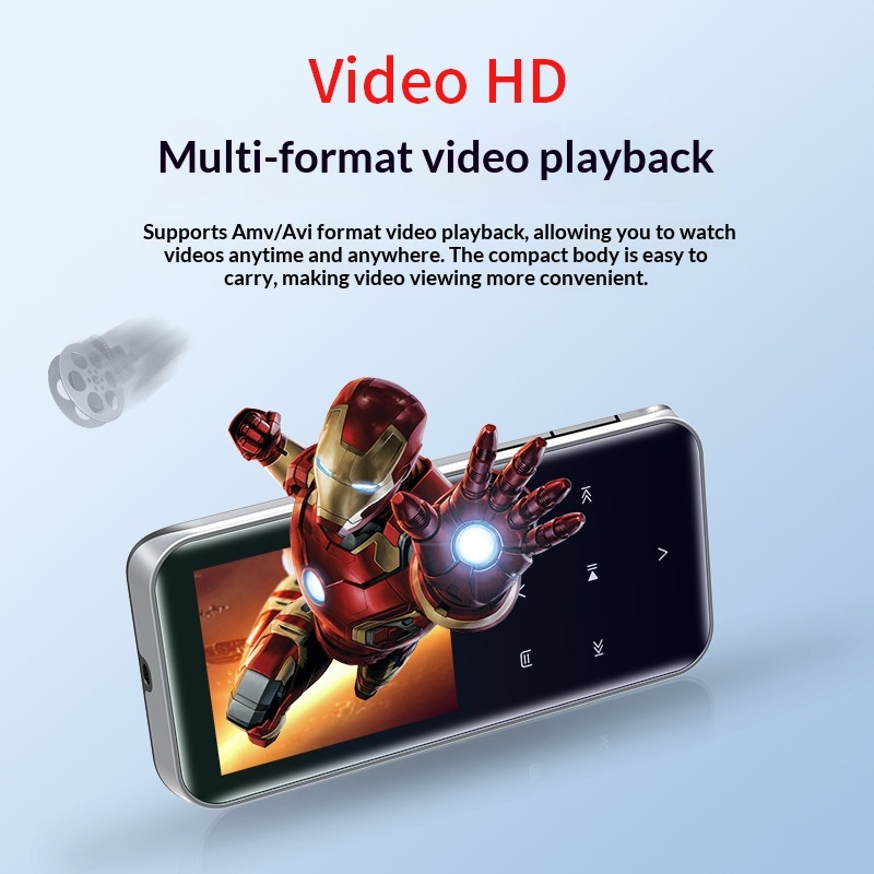 M22 Bluetooth MP3 Portable Player For Students 18-inch Touch-screen Card-insertion Smart MP4 Video Player With Bluetooth