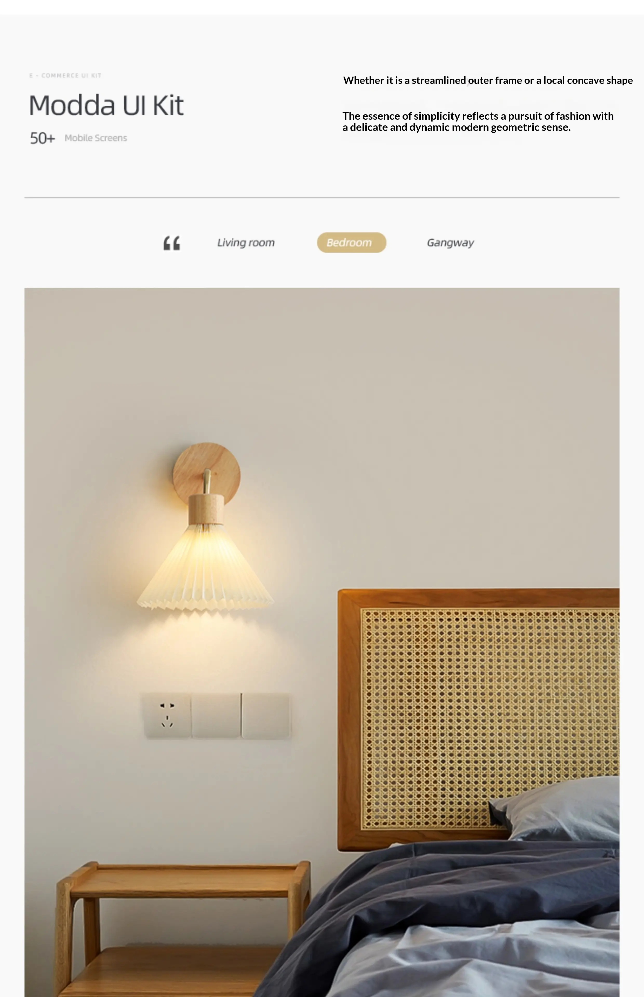 Pleated Living Room Sofa Background Wall Lamp