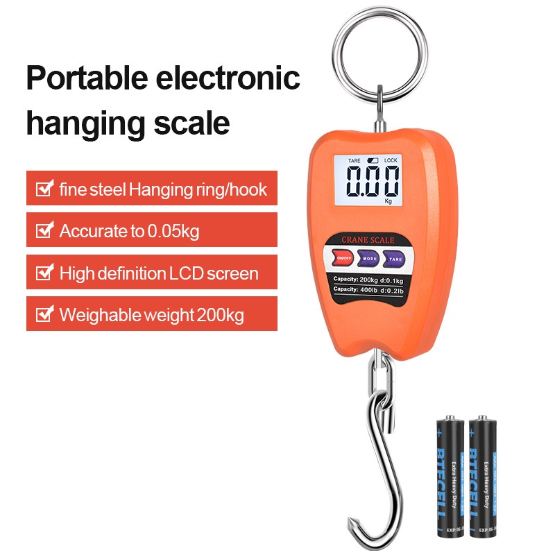 Electronic Hook Scale English Version 200Kg Orange - Shop at LoveMi