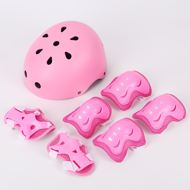 Roller Skating Protective Gear Riding Plum-blossom Helmet Set