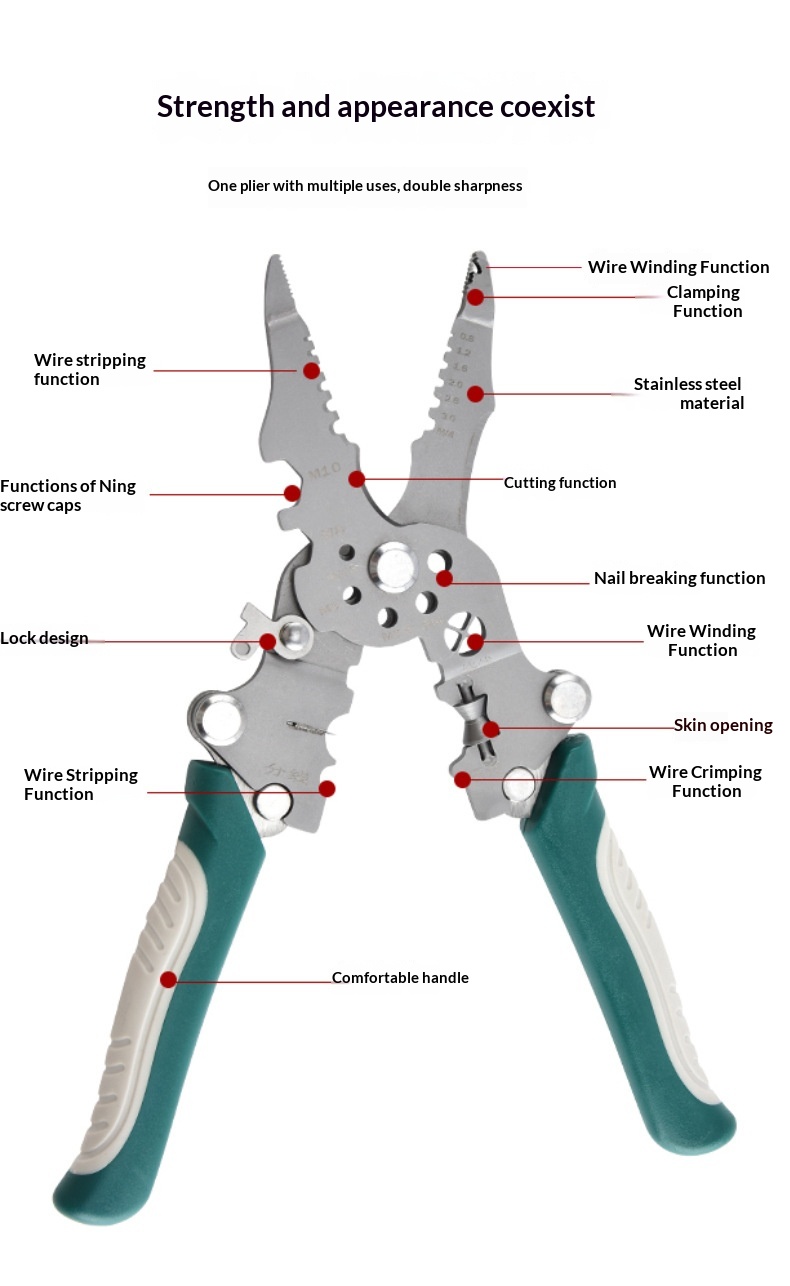 Multi-functional Wire Stripper Electrical Wire Cutter And Hardware Tool