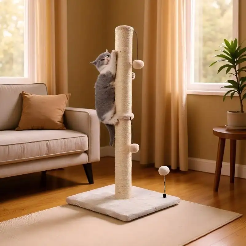 Vertical Sisal Cat Scratch Post Cat Tree For Cats To Climb