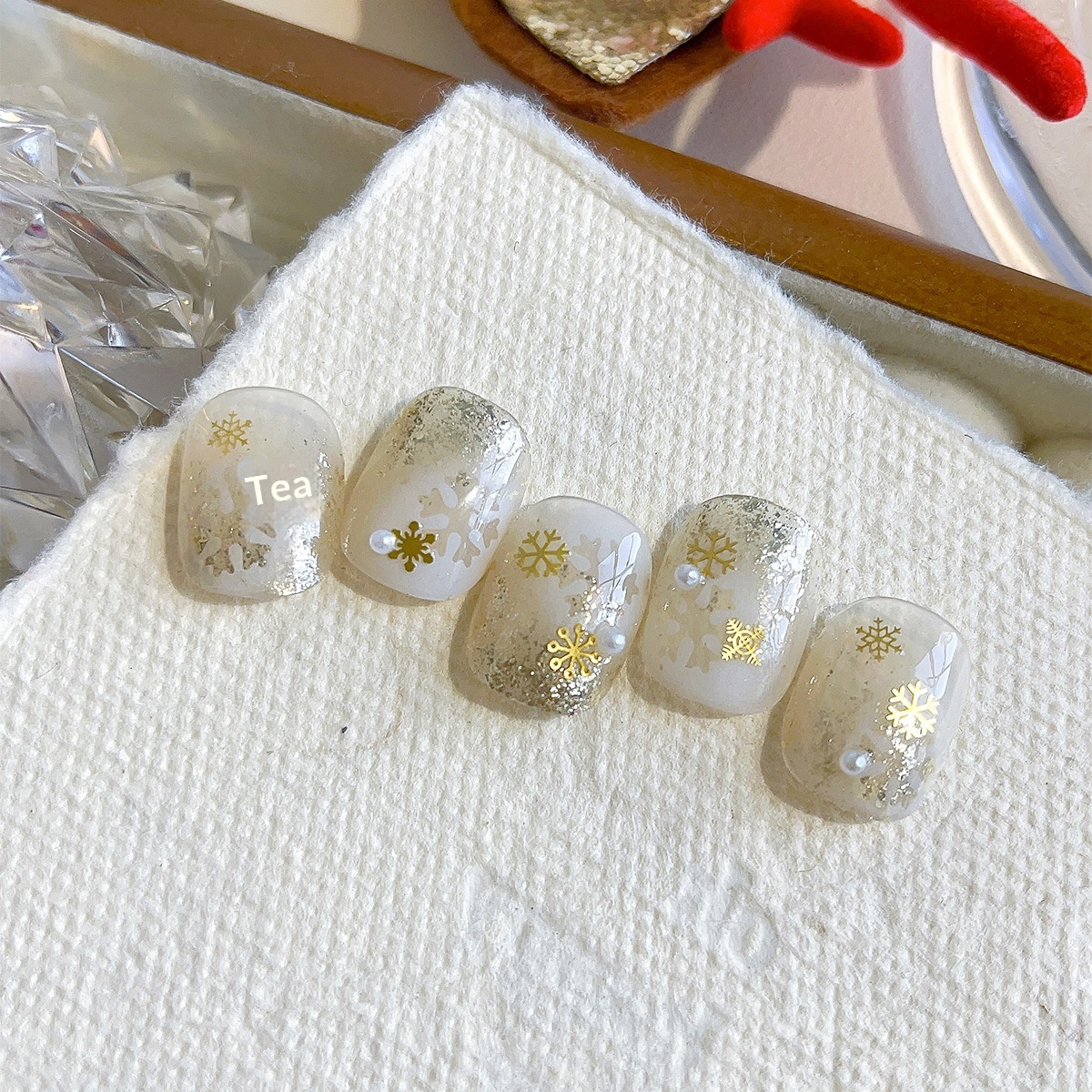 Christmas Snowflake Stud Nail Art Accessories - Image 1