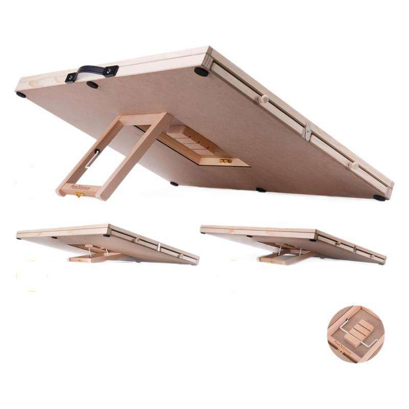 Table de puzzle en bois poli avec couvercle à tiroir – 1500 pièces, support avec rotation