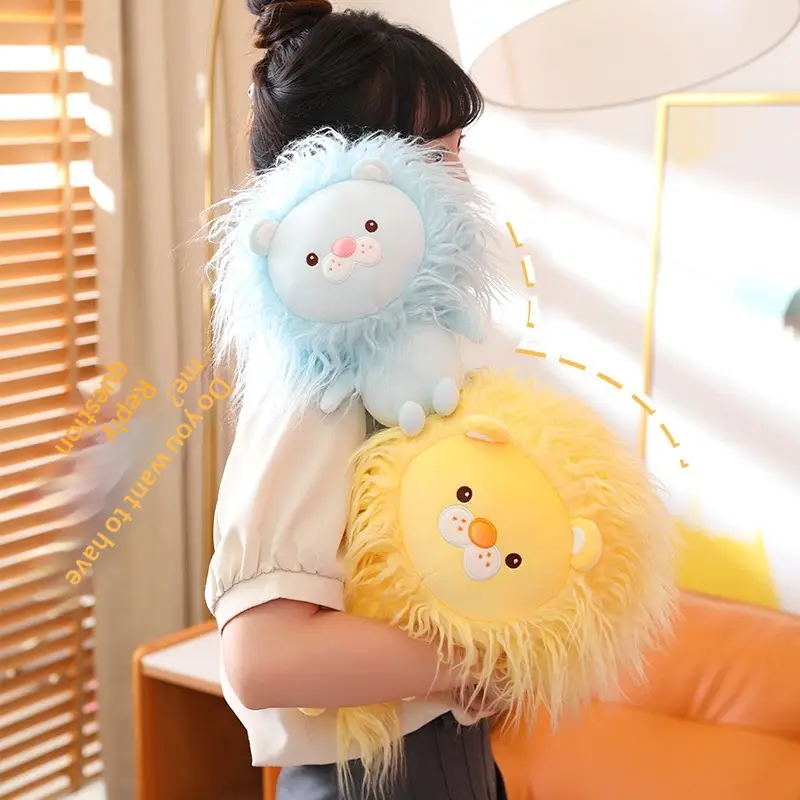 Long-haired Lion Plush Doll, Poseable Forest Style