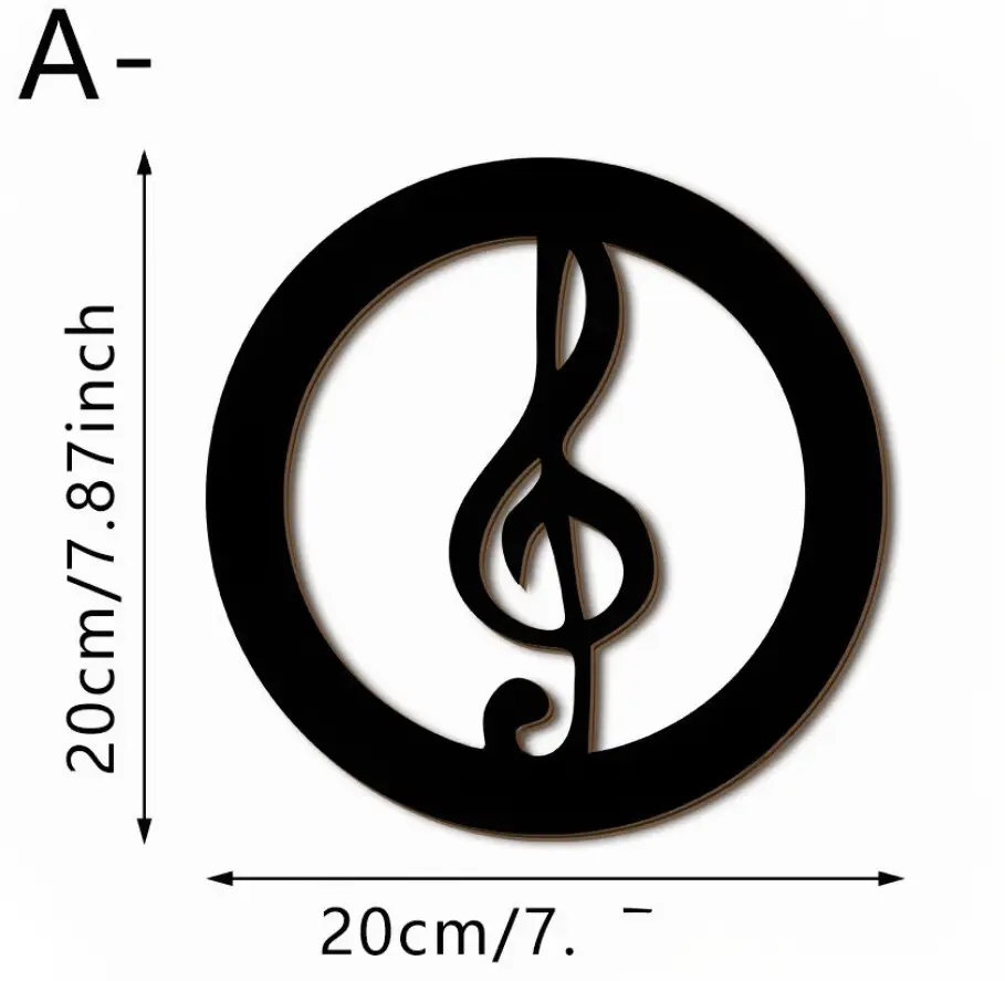 Black Music Notes Wooden Wall Home Decor