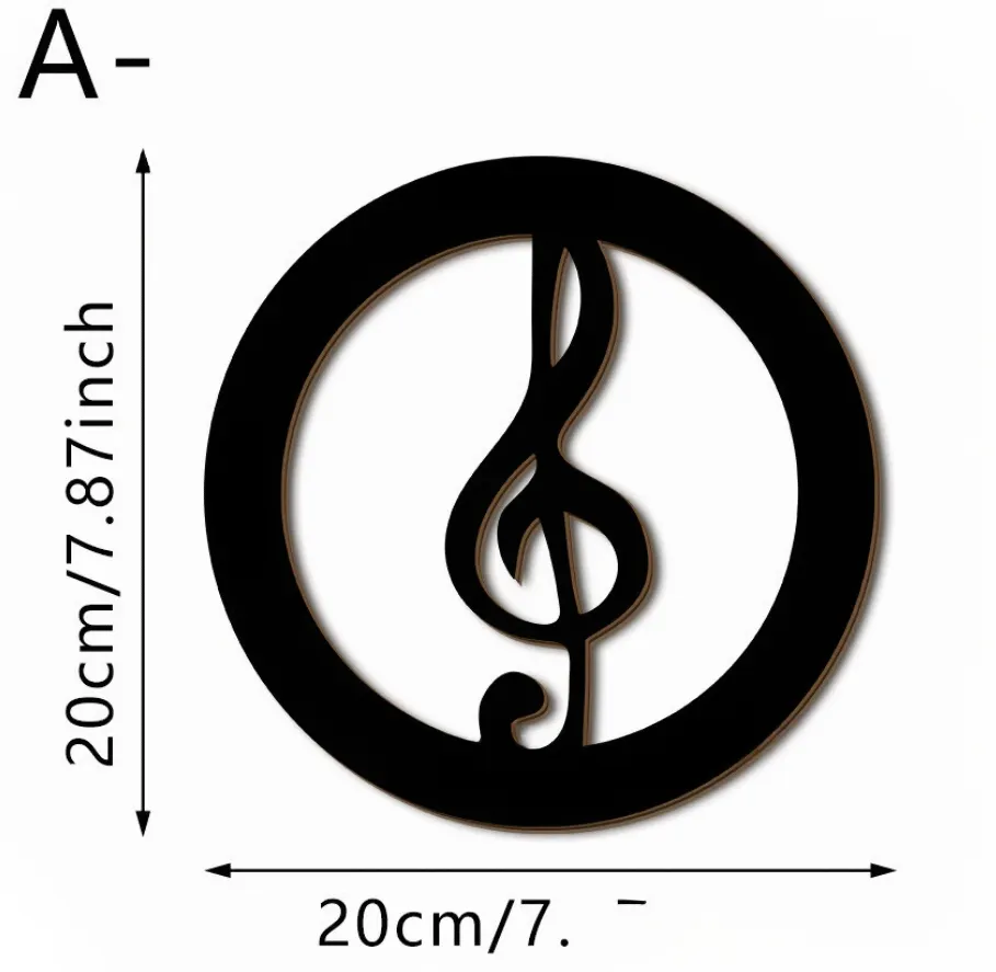 Black Music Notes Wooden Wall Home Decor – image 7