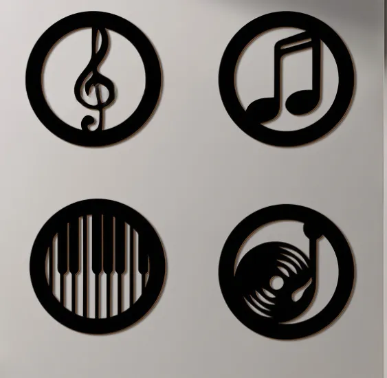 Black Music Notes Wooden Wall Home Decor – image 4