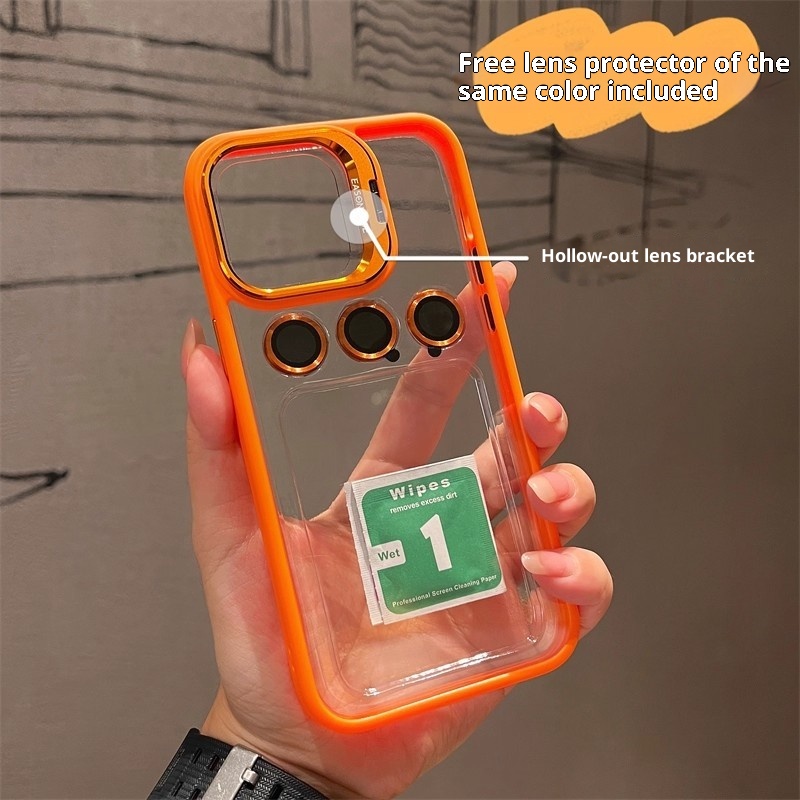 Phone Case With A Metal Lens Holder And Built-in Lens Protector