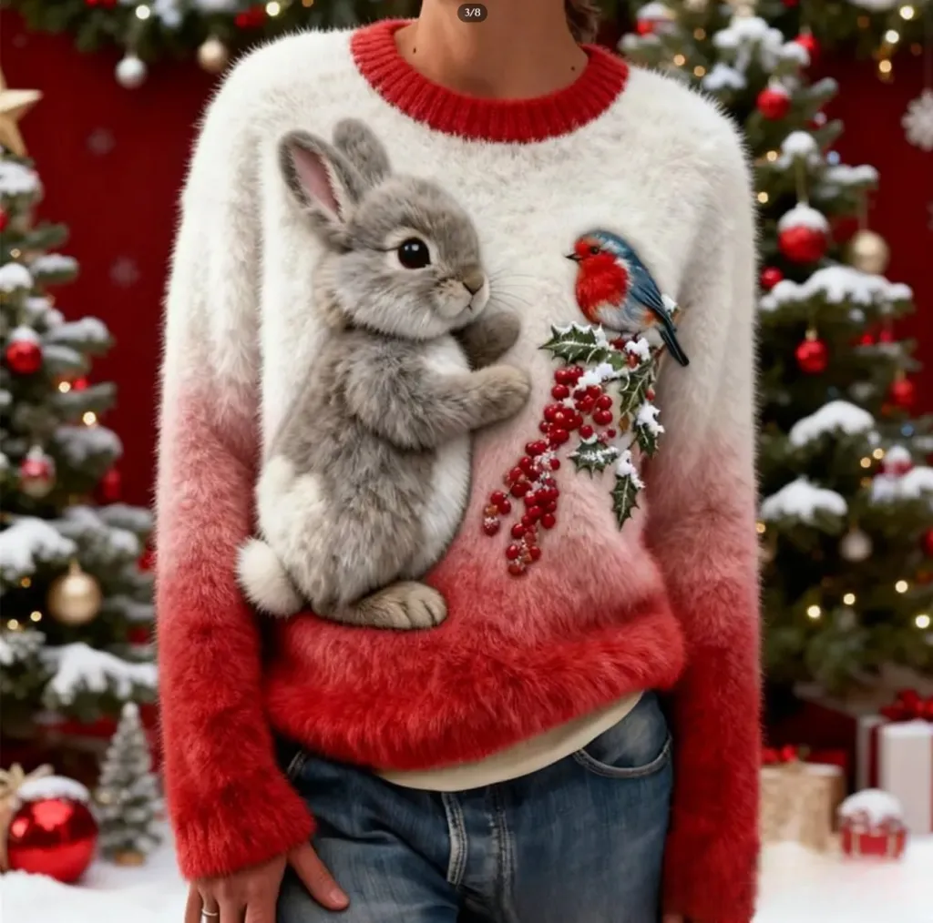 Digital-printed Christmas-patterned Women's Flannel Hoodie - Mfhfwuz5Kqmw804