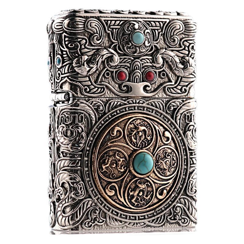 Cloud-patterned Four Symbols Rotating-core Stamped Armor Lighter - Image 1