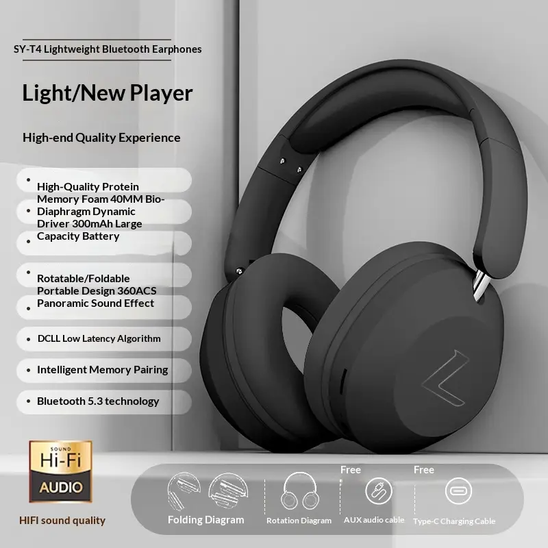Headset Bluetooth Headphones Wireless Gaming