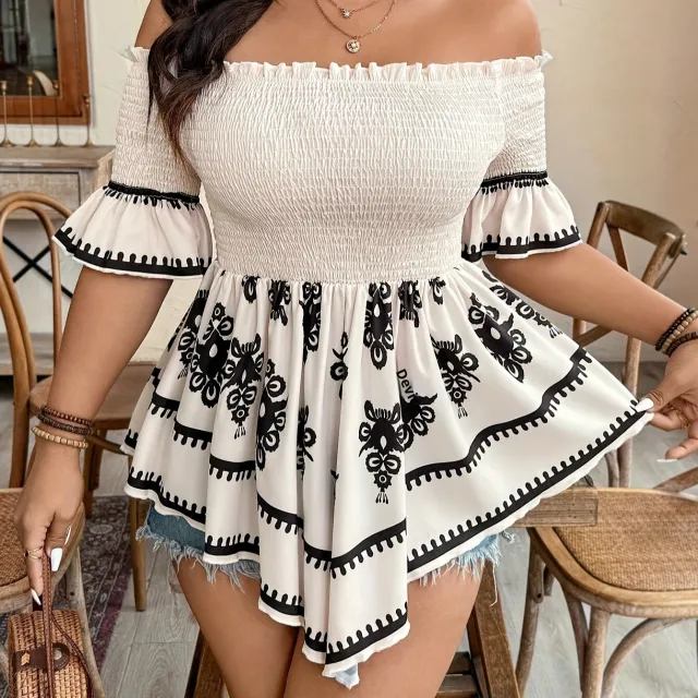 Women's Resort Style Printed Midi Dress Apricot - Shop at LoveMi