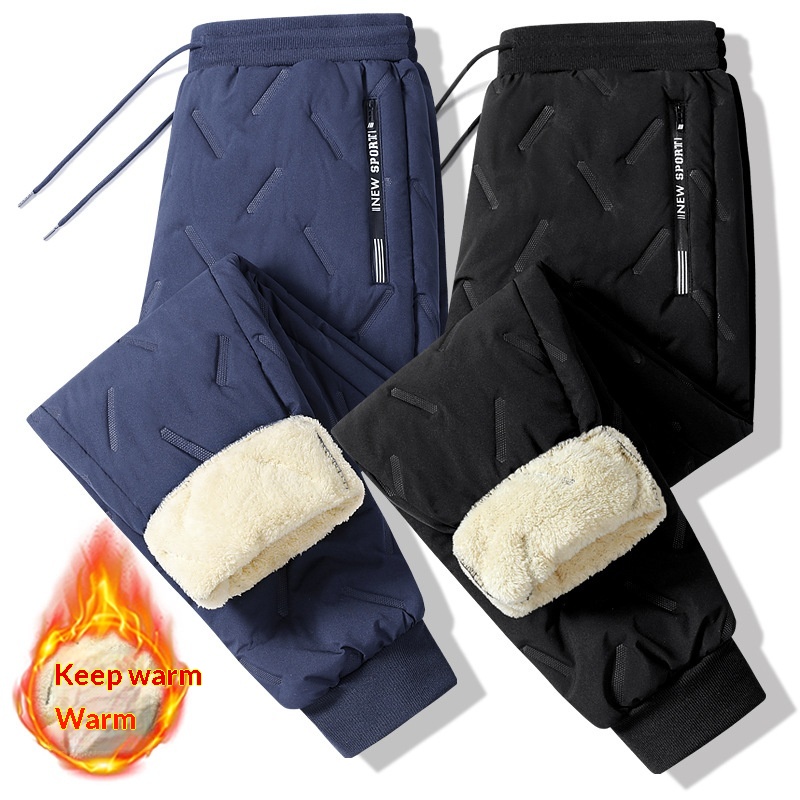 European-size Ultrasonic Cotton Pants Lambswool Casual Cotton Pants - Image 3