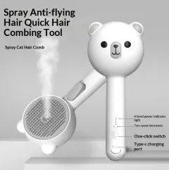 Spray Massage Steam Comb Brush Cleansing Brush - White - View 1