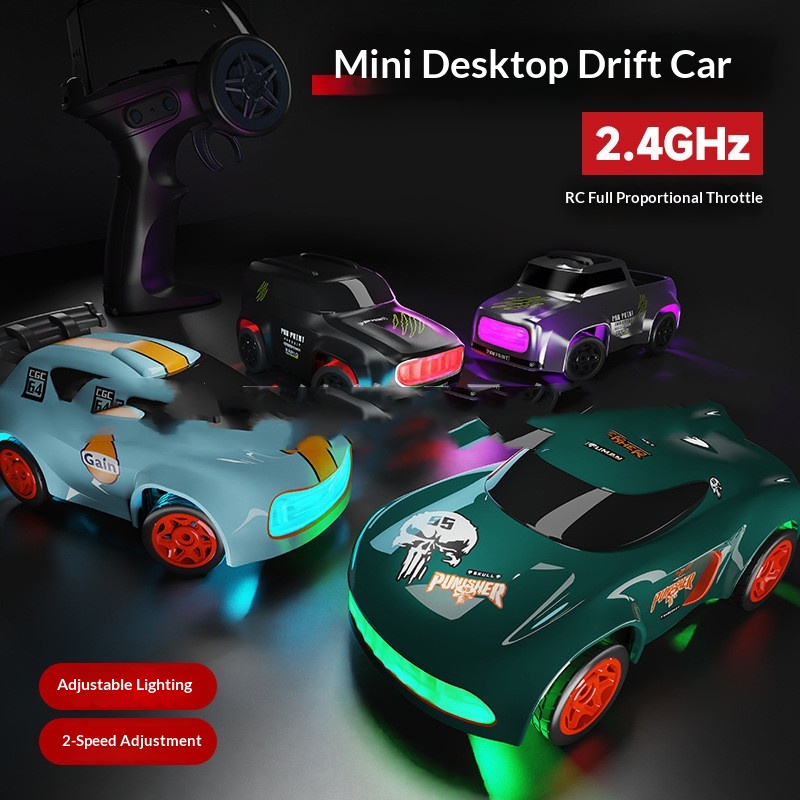 Mini Desktop 4WD Drift 164 Scale Remote-Controlled High-Speed Racing With Cool Lights Premium Toy Car