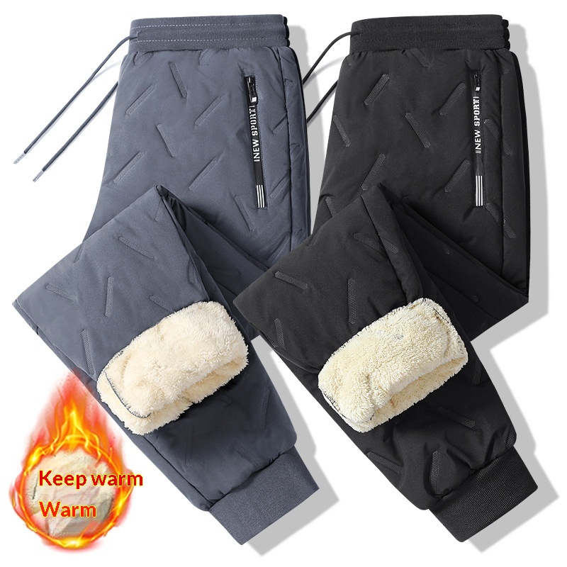 European-size Ultrasonic Cotton Pants Lambswool Casual Cotton Pants - Image 6