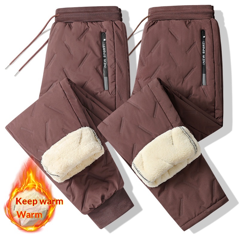 Plus-size Casual Loose-fitting Fleece-lined Thickened Running Pants - Image 1