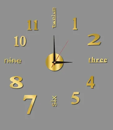 Living Room And Study Decorative Digital Clock With Mirror Surface Gold - Shop at LoveMi