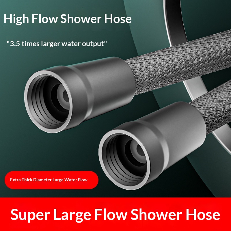 Upgraded Braided High-flow Shower Hose With Anti-tangle And Explosion-proof Features, For Showerheads