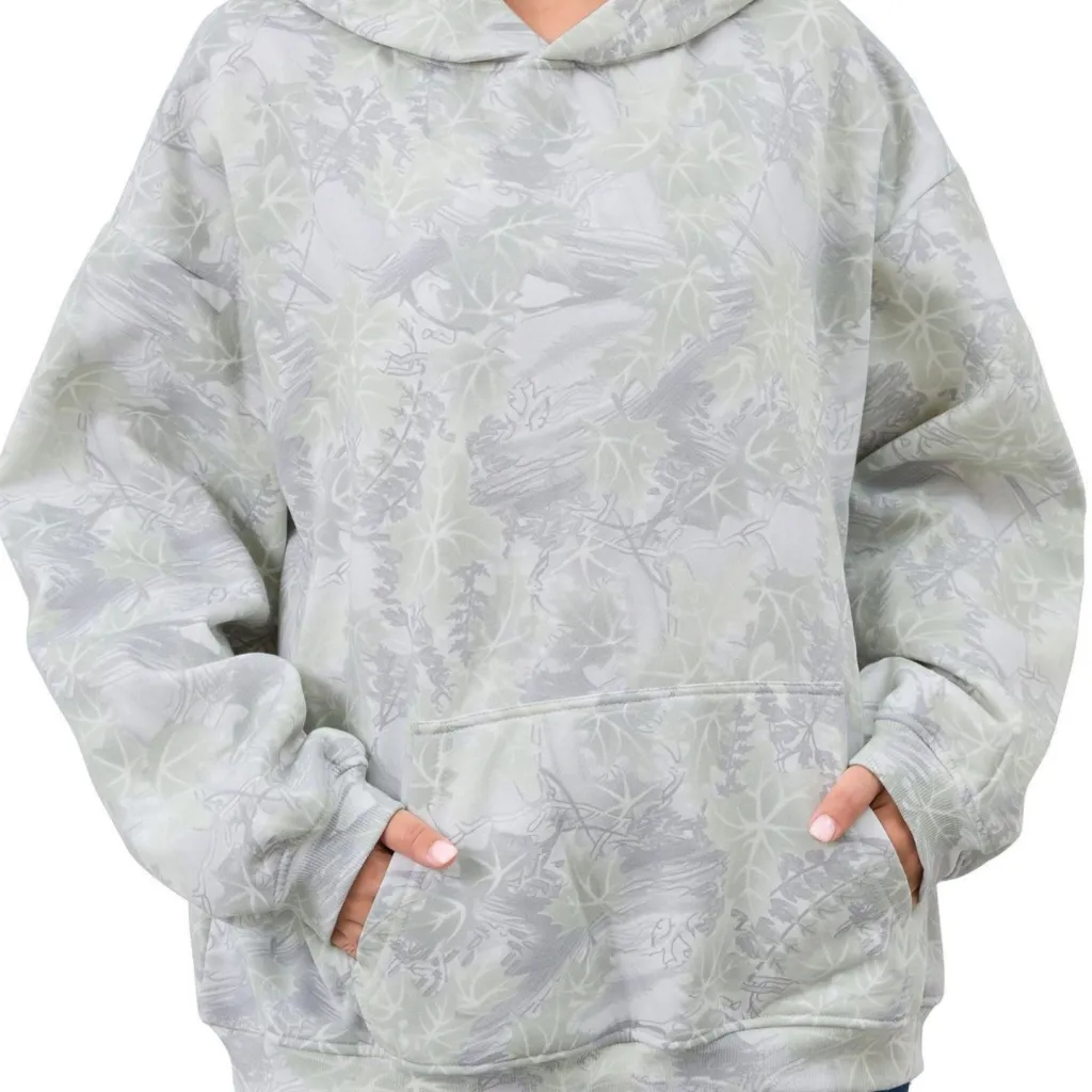 Women's Fashionable Printed Camouflage Maple Leaf Hoodie Top - L2591161-4Xl