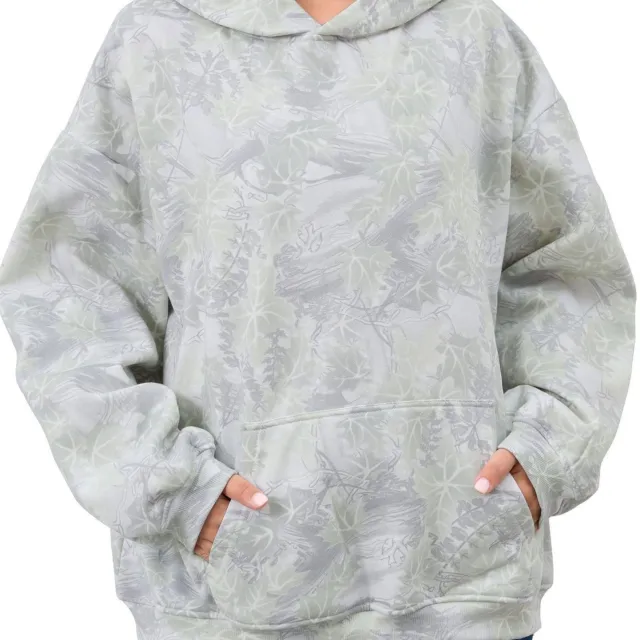 Women's Fashionable Printed Camouflage Maple Leaf Hoodie Top L2591161 4Xl - Shop at LoveMi