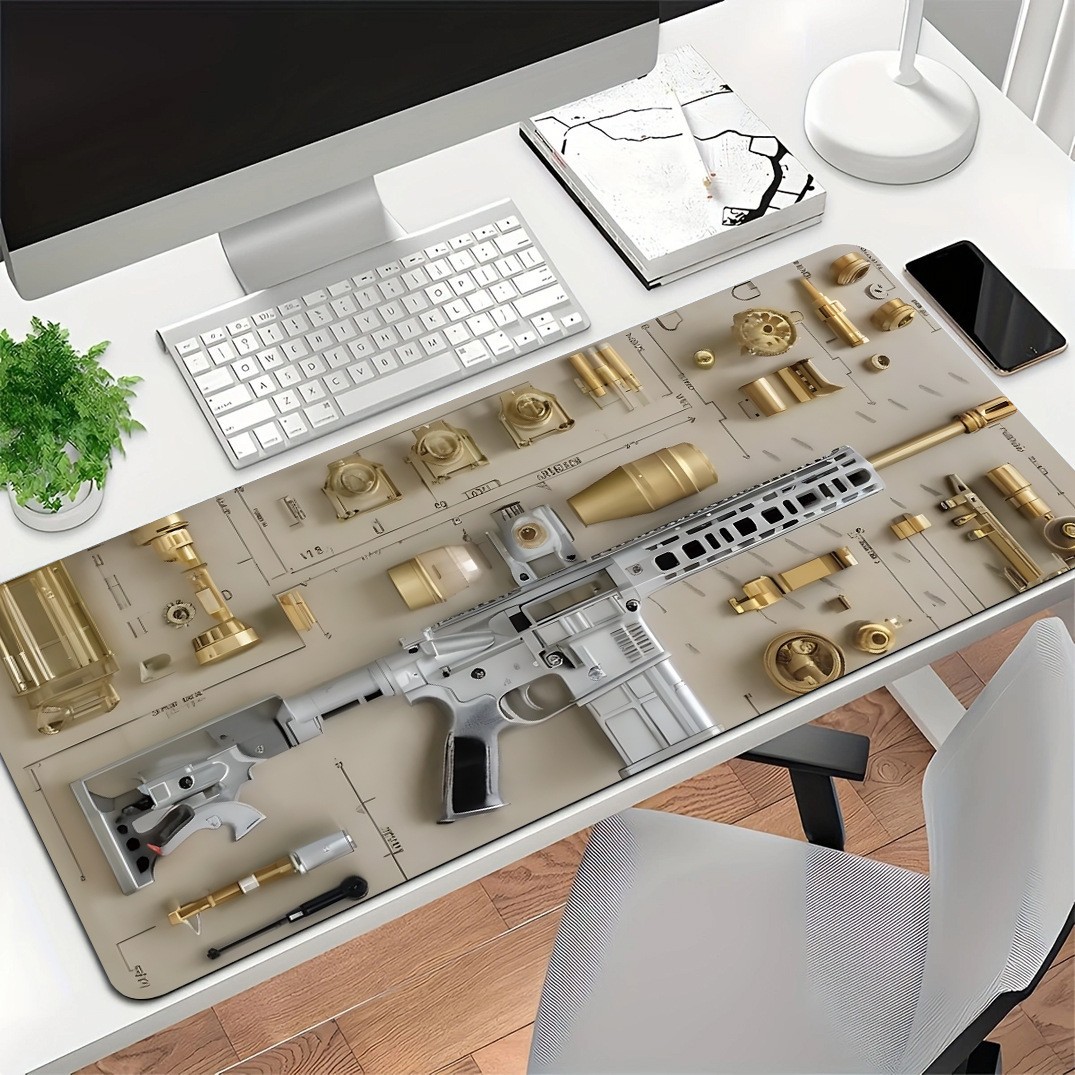 Black One piece Anti slip Computer Desk Mat For Office Use M416 Gold - Shop at LoveMi