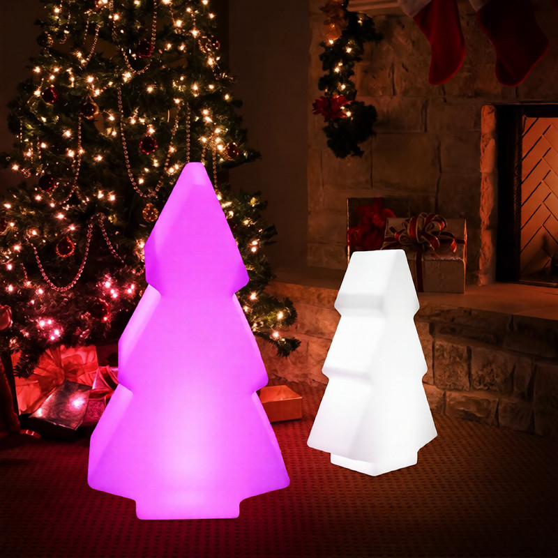 Colorful Glowing Christmas Tree Festive Atmosphere Floor Lamp